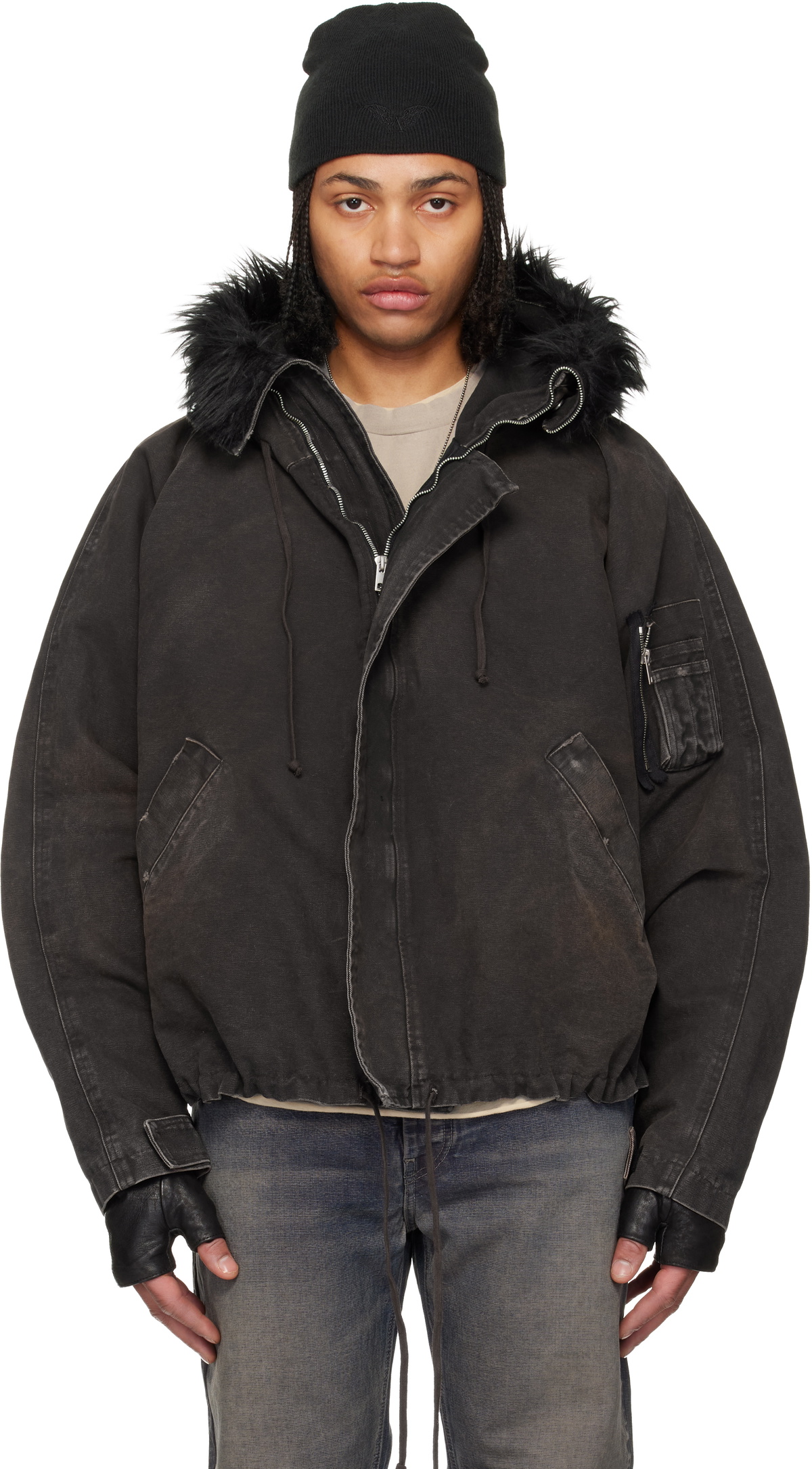 ALEXANDER DIGENOVA Brown Helicopter Long Jacket
