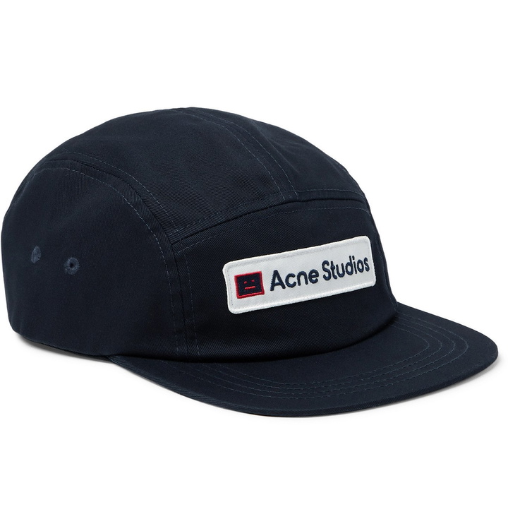 Photo: Acne Studios - Logo-Appliquéd Cotton-Twill Baseball Cap - Blue