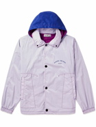 Stone Island - Logo-Print Garment-Dyed Nylon-Ripstop Hooded Blouson Jacket - Purple