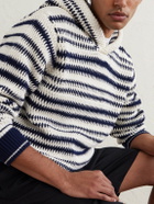 Orlebar Brown - Kirk Striped Organic Cotton Hoodie - Black