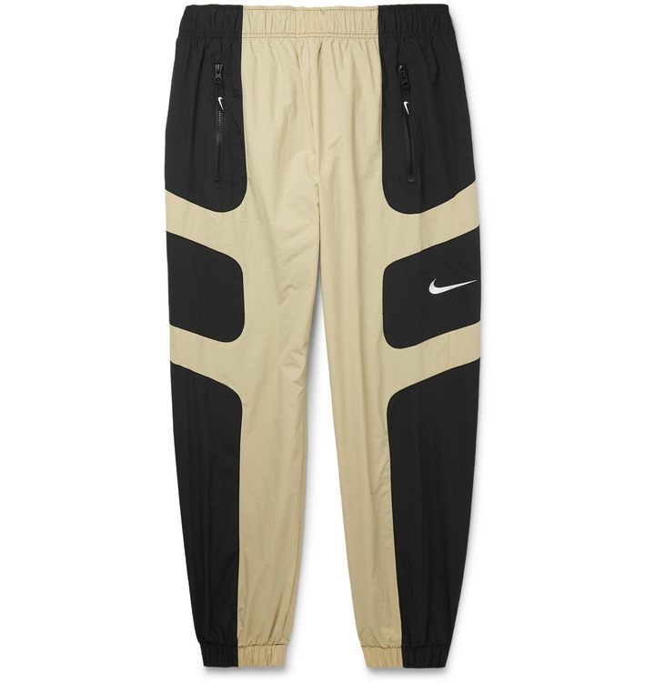 Photo: Nike - Tapered Logo-Embroidered Colour-Block Shell Track Pants - Neutrals