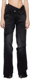 Y/Project Black Collapsed Waist Jeans