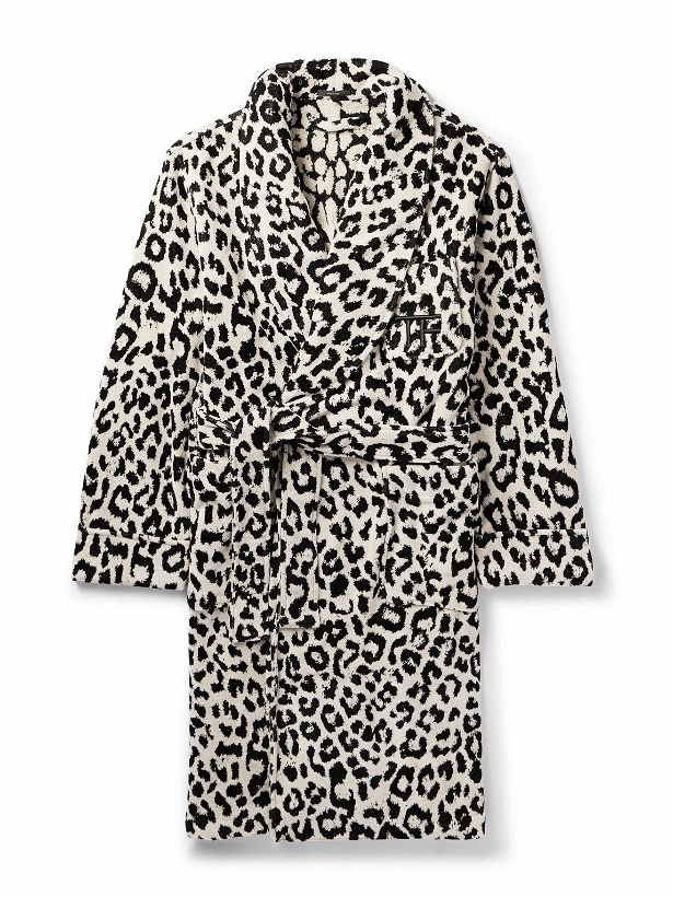 Photo: TOM FORD - Shawl-Collar Leopard-Print Cotton-Terry Robe - Neutrals