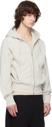 Entire Studios Off-White Slim Zip Up Hoodie