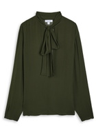 Alaïa Scarf Semi-sheer Chiffon Blouse Olive