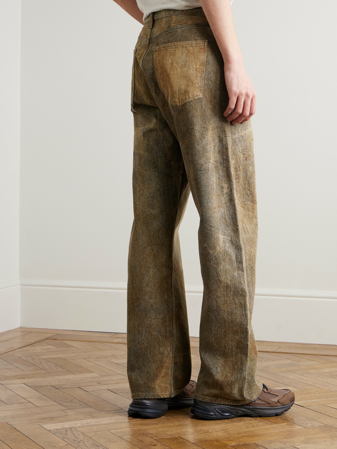 AGOLDE - Afton Stone-Washed Straight-Leg Jeans - Brown