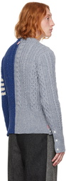 Thom Browne Blue 4-Bar Sweater