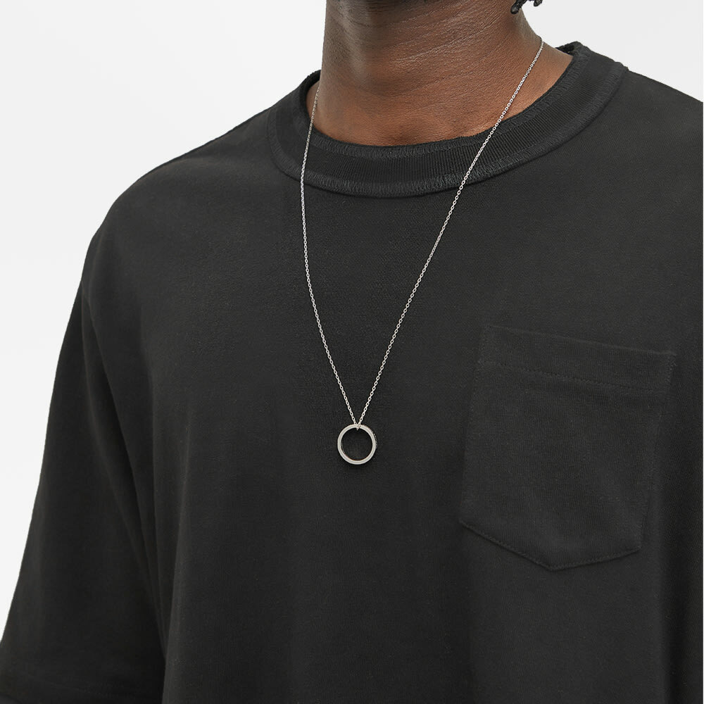 Maison Margiela Men's Logo Ring Necklace in Palladium