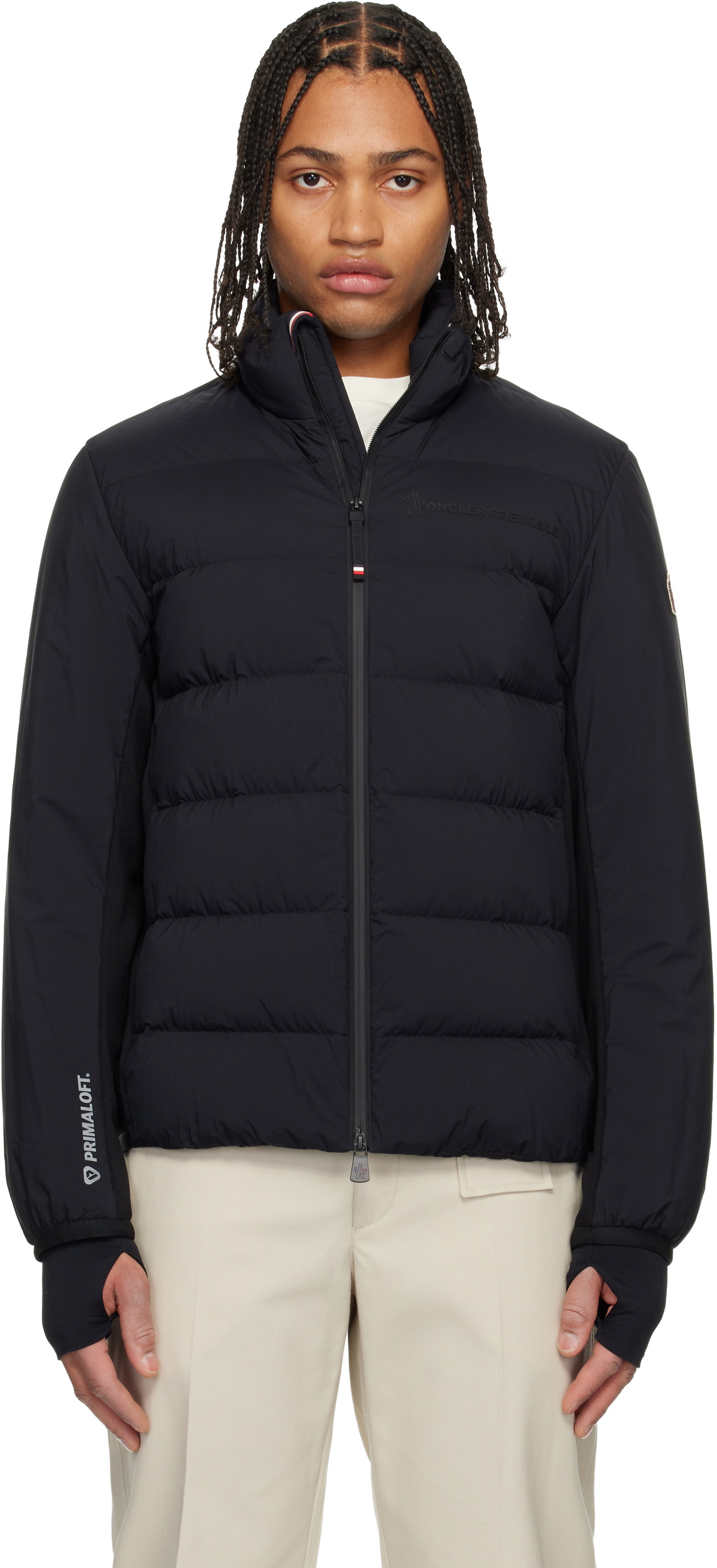 Moncler Nylon Hooded Knit Down Jacket Moncler Grenoble