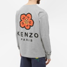 Kenzo Paris Men's Kenzo Long Sleeve Back Logo T-Shirt in Pearl Grey