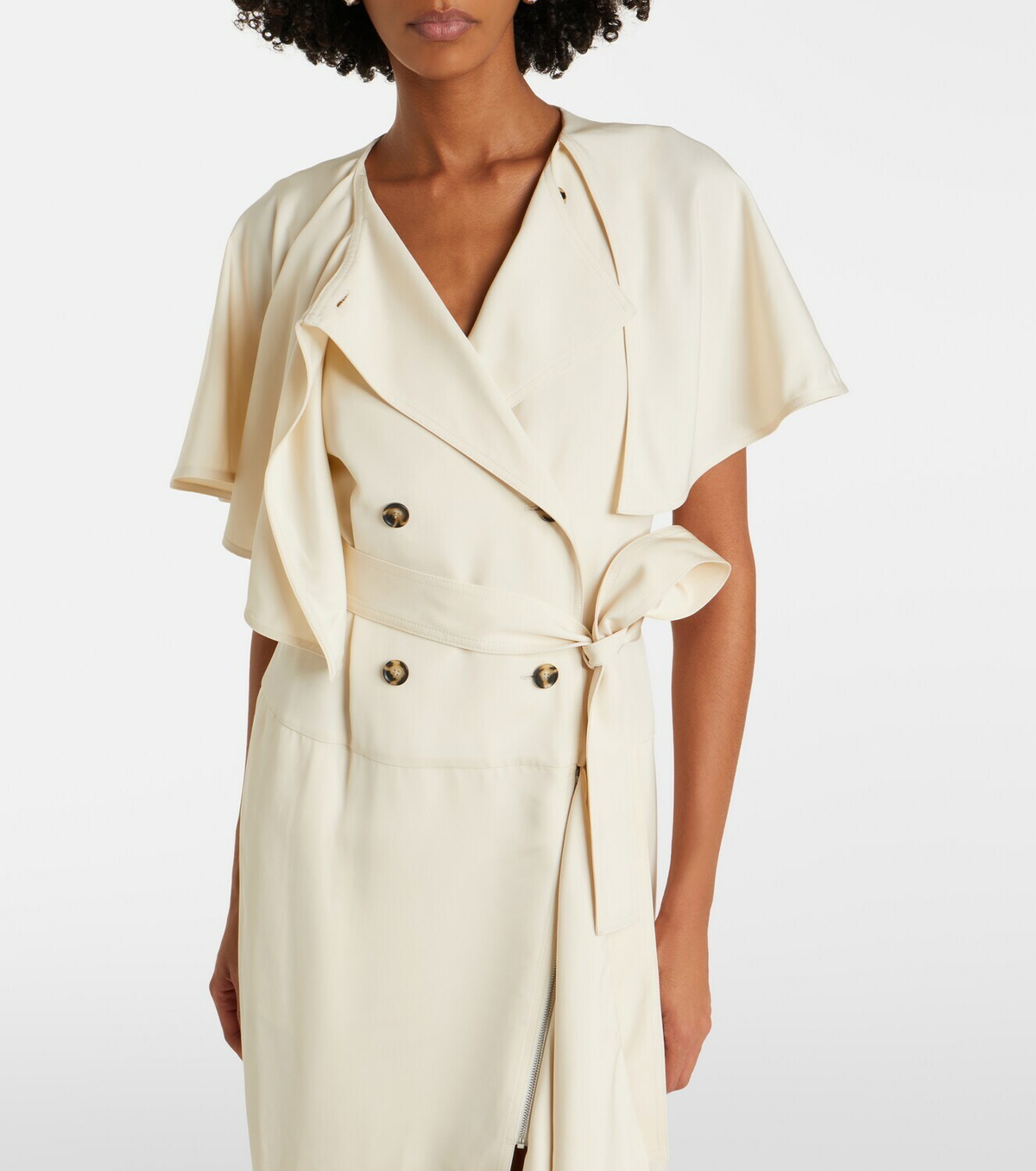 Proenza Schouler Isolde caped twill midi dress