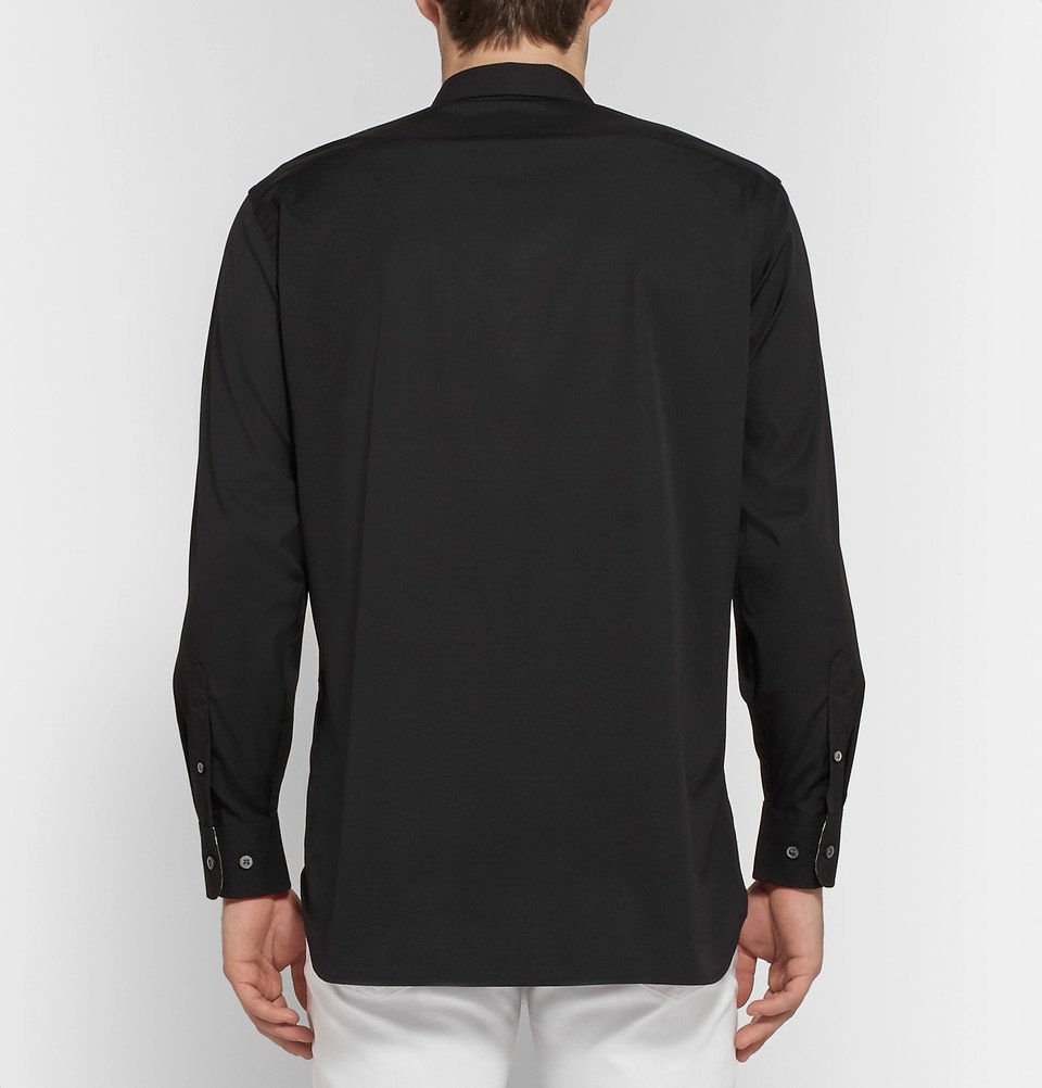 Black Stretch Cotton Poplin