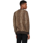 Wacko Maria Brown and Beige Leopard Jacquard Cardigan