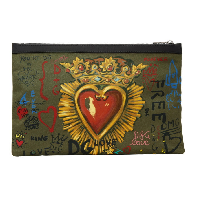 Photo: Dolce and Gabbana Green Sacre Coeur Design Pouch