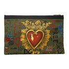 Dolce and Gabbana Green Sacre Coeur Design Pouch