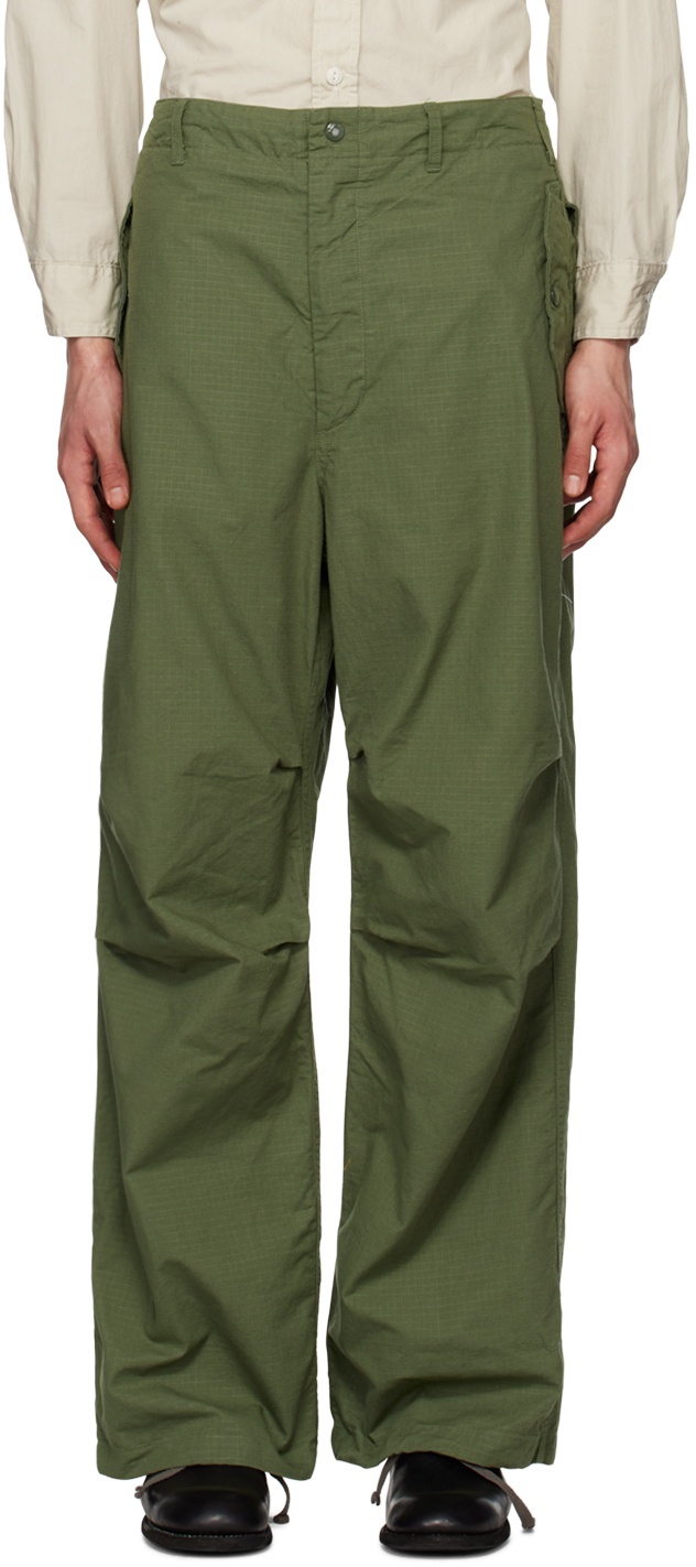 Engineered Garments Green Pleated Trousers Engineered Garments