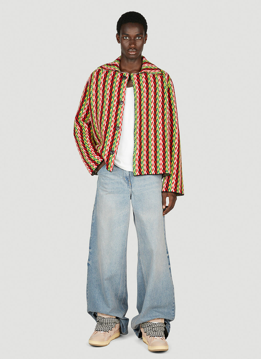 Lanvin Curb Chevron Knit Jacket