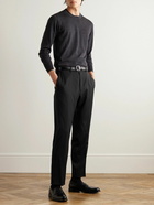 Mr P. - Slim-Fit Wool-Twill Trousers - Black