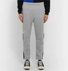 Aloye - Tapered Colour-Block Mélange Loopback Cotton-Jersey Sweatpants - Gray