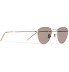 Eyevan 7285 - Round-Frame Silver-Tone Titanium Sunglasses - Gold