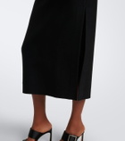 Oscar de la Renta Draped wool-blend midi dress