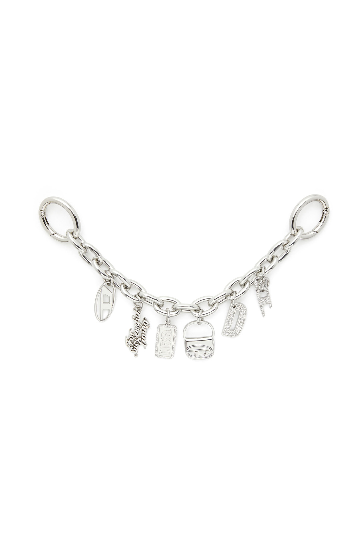 Diesel Metal Oval D keyring with crystals - Bijoux and Gadgets