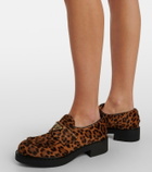 Prada Leopard-print calf hair penny loafers