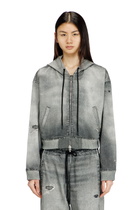 Diesel Zip-up hoodie in trompe l'oeil Jogg Jeans - Sweaters Womens in Grey