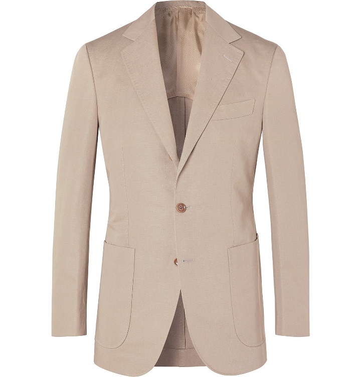 Photo: Beams F - Slim-Fit Cotton and Linen-Blend Suit Jacket - Neutrals
