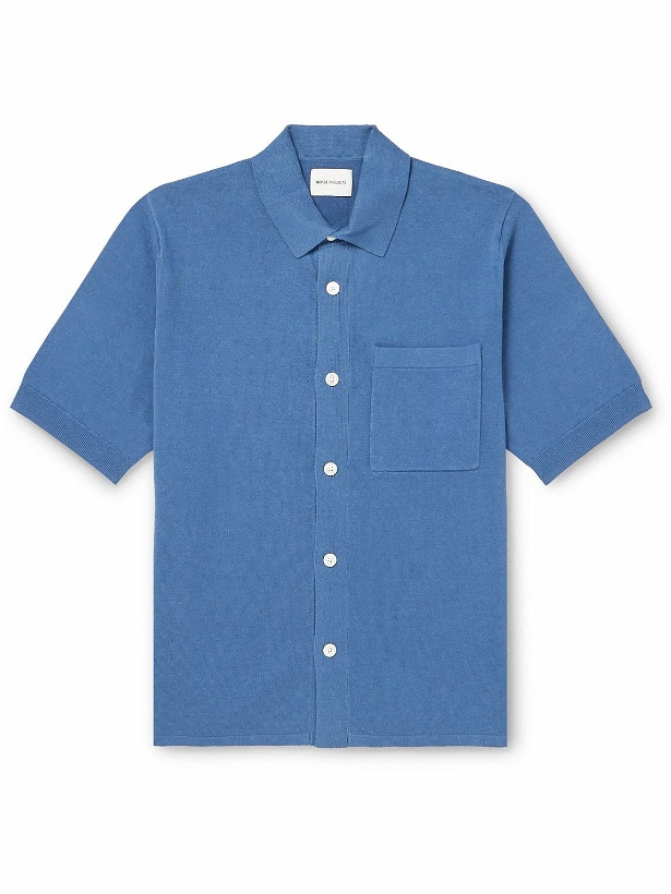 Photo: Norse Projects - Rollo Knitted Linen and Cotton-Blend Shirt - Blue