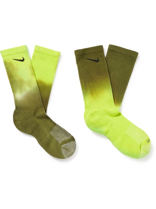 Photo: Nike - Two-Pack Everyday Plus Cushioned Dri-FIT Cotton-Blend Socks - Green
