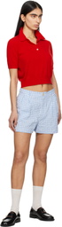 Marni Blue & White Checked Seersucker Shorts