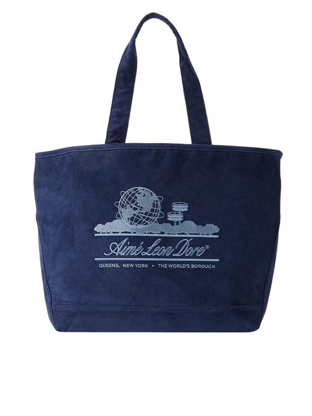 Photo: Aimé Leon Dore - Logo-Embroidered Cotton-Corduroy Tote - Blue