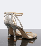 Jimmy Choo Moza crystal-embellished suede sandals