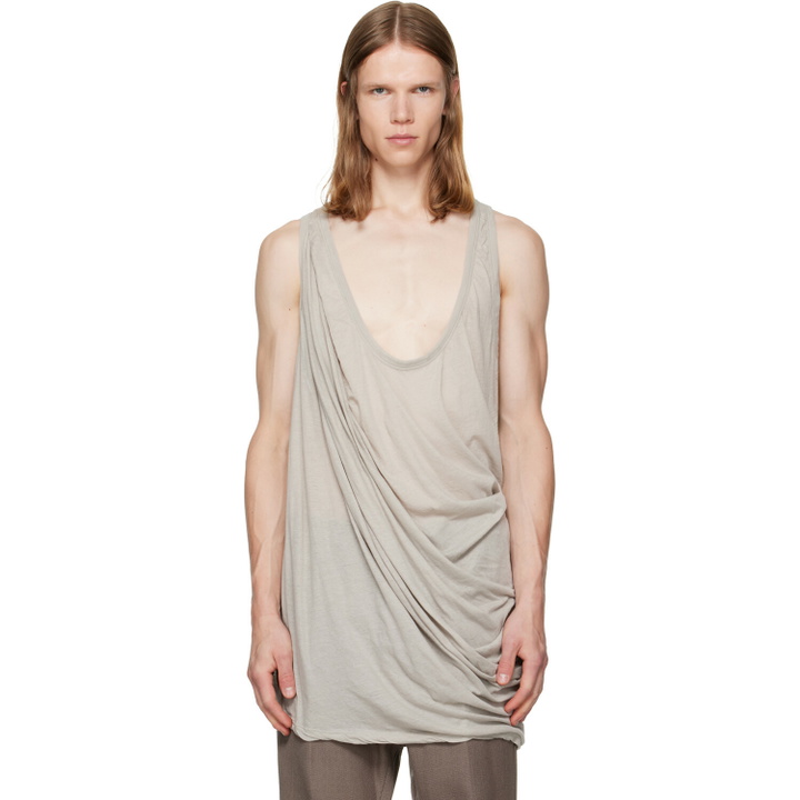 Photo: Rick Owens Off-White Tower Draped Pony Tank Top