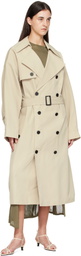 The Frankie Shop Beige Mavis Oversized Trench Coat