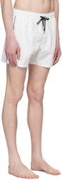 Balmain White Printed Swim Shorts