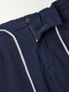 Eleventy - Straight-Leg Cotton-Blend Trousers - Blue