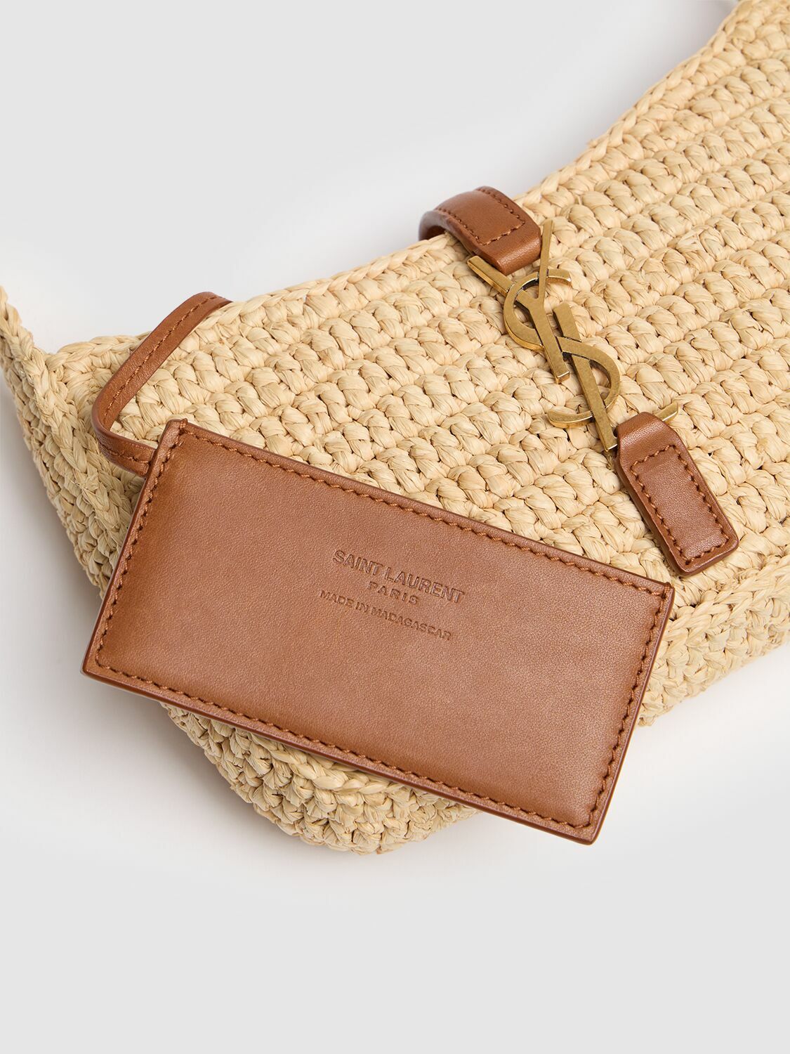 SAINT LAURENT - Mini Le 5 À 7 Raffia Hobo Bag
