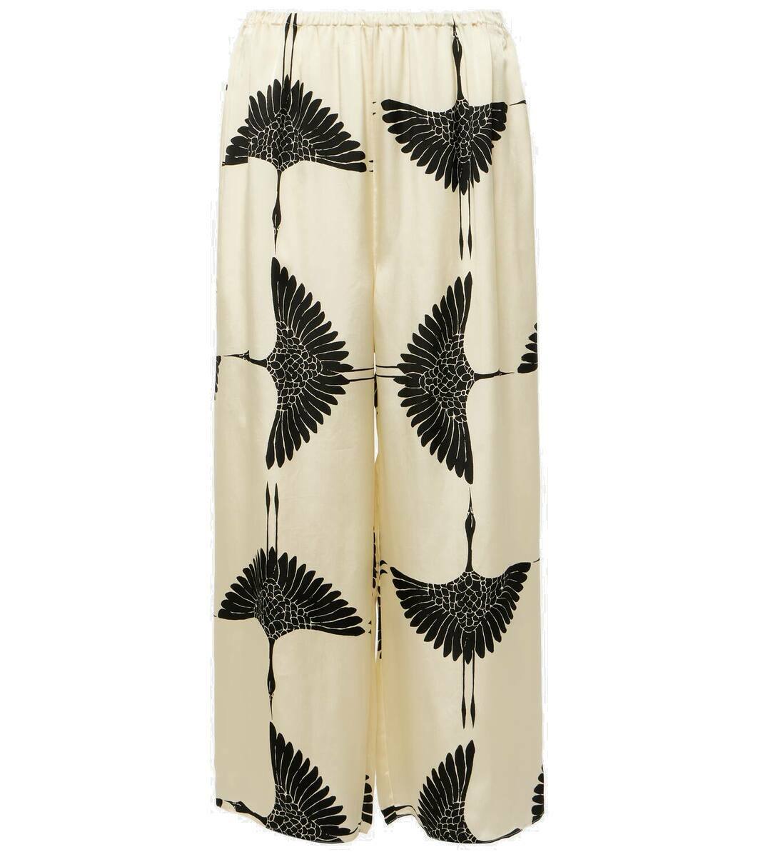 【Khaite】 Mindyプリントツイルパンツ Mindy printed twill wide-leg pants in multicoloured - Khaite