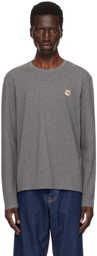 Maison Kitsuné Gray Fox Head Long Sleeve T-Shirt