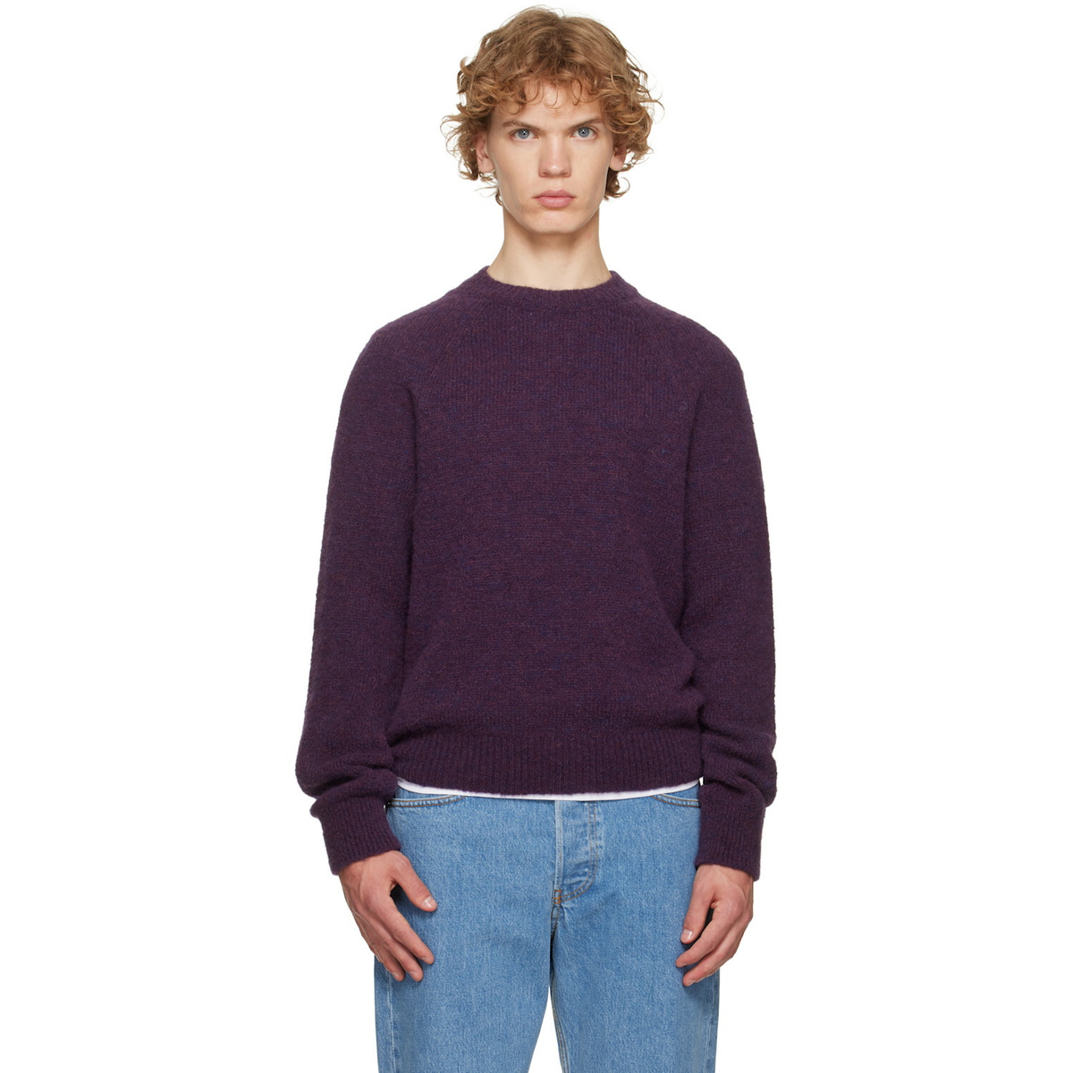 Dries Van Noten Purple Alpaca Sweater