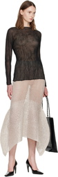 ISSEY MIYAKE Black Chiffon Twist Top