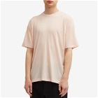 Auralee Men's Super Soft Wool Jersey T-Shirt in Light Pink