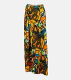 Christopher Esber Printed draped silk maxi skirt