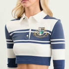 Acne Studios Women's Euston Cropped Polo Shirt in White/Navy