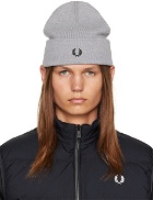 Fred Perry Gray Embroidered Beanie