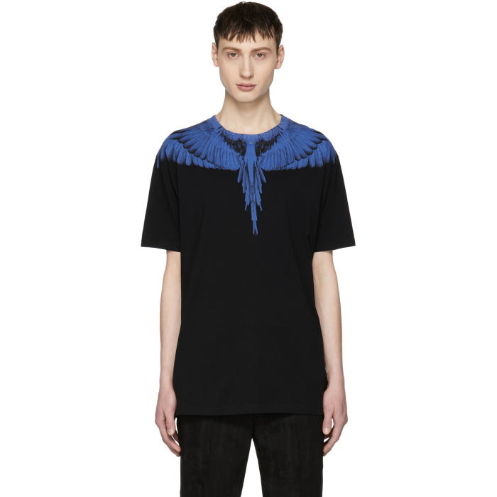 Photo: Marcelo Burlon County of Milan Black and Blue Double Wing T-Shirt