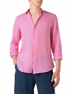MC2 Saint Barth Man Pink Linen Pamplona Shirt