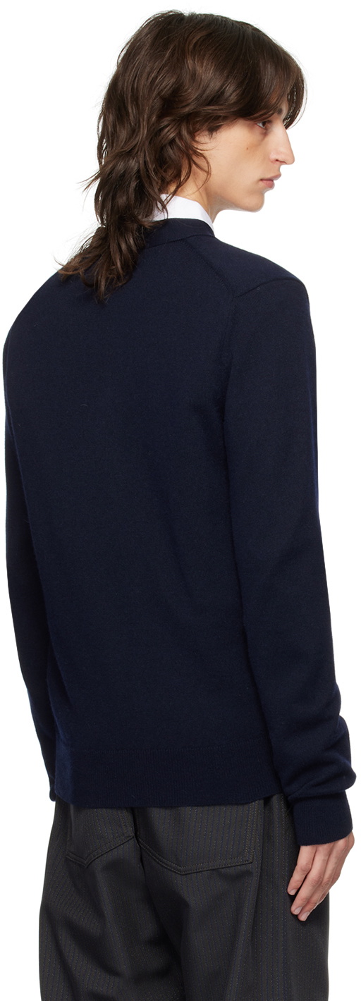 Comme des Garçons Homme Deux Navy Buttoned Wool Cardigan
